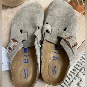 birkenstock boston taupe size 9